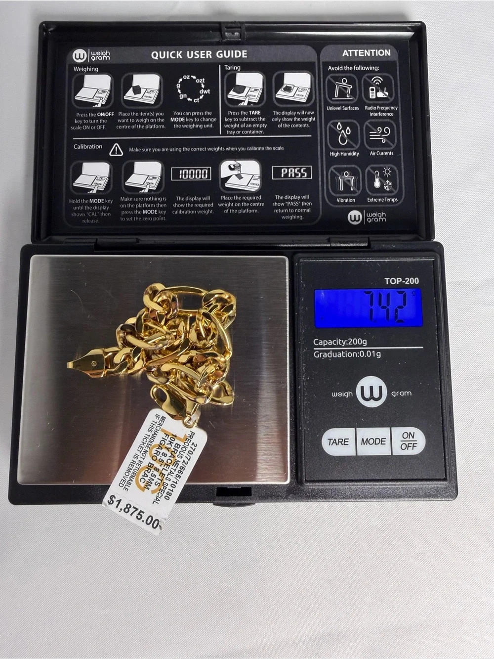 Mens 10K Yellow Gold Figaro Link Chain Bracelet 8 inch New With Box Macy's